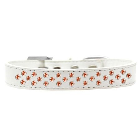 UNCONDITIONAL LOVE Sprinkles Orange Crystals Dog CollarWhite Size 18 UN851386